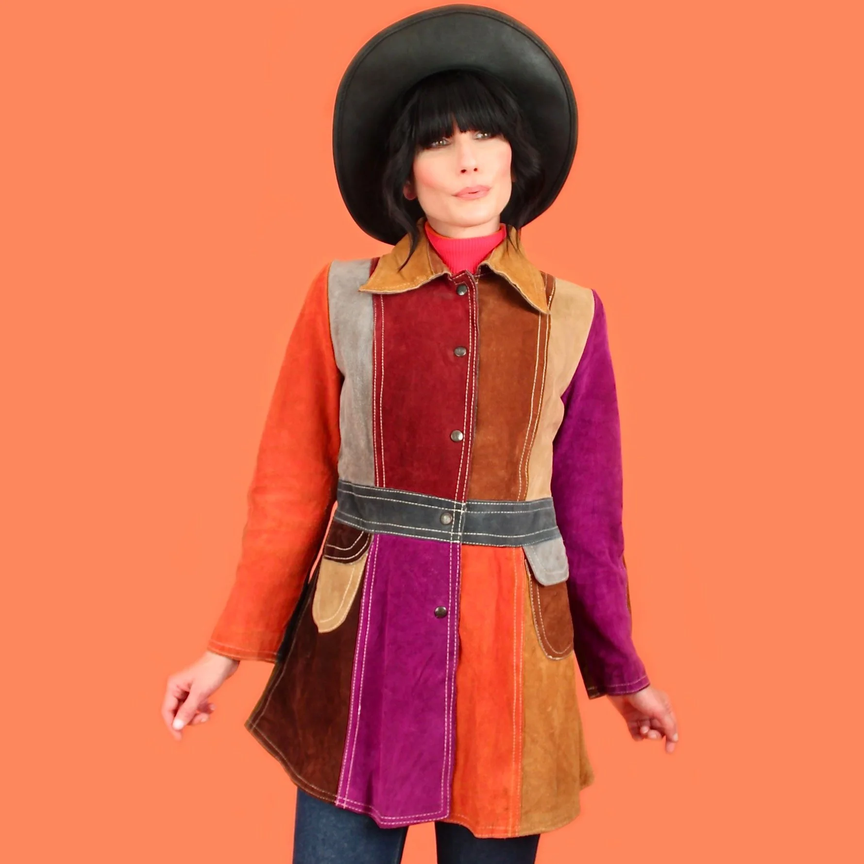 ViNtAgE 1960's/70's Early Gassy Jack Suede Color Block Jacket